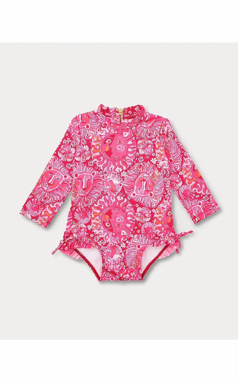 NEW LILLY PULITZER girl's upf 50+ idella infant swimsuit in paradise punch lil j